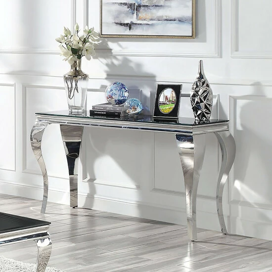 Promo 🤩 Furniture Of America Kiermeyer Glam 55-in Glass Top Sofa Table White/silver 🔥 - Image 6