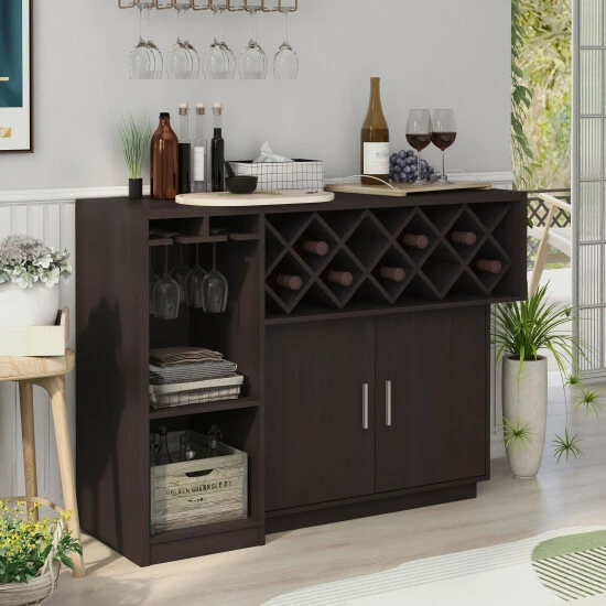 Best Pirce 🥰 Furniture Of America Leo Modern Brown 46-inch Multi-storage Buffet 🤩