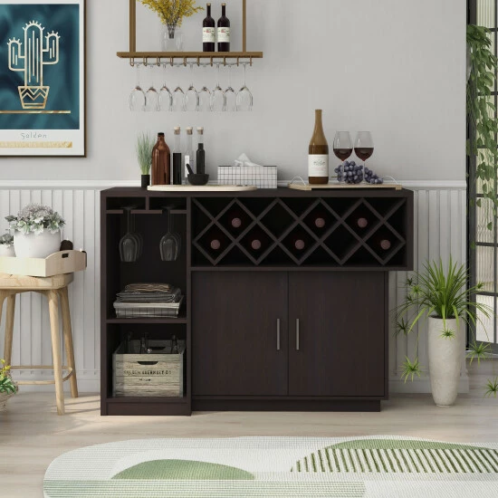 Best Pirce 🥰 Furniture Of America Leo Modern Brown 46-inch Multi-storage Buffet 🤩 - Image 2