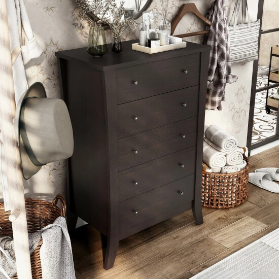 Deals π Furniture Of America Vem Traditional Espresso 5-drawer Chest π₯° - Image 3