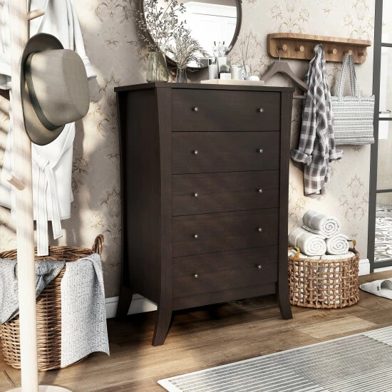 Deals π Furniture Of America Vem Traditional Espresso 5-drawer Chest π₯° - Image 4