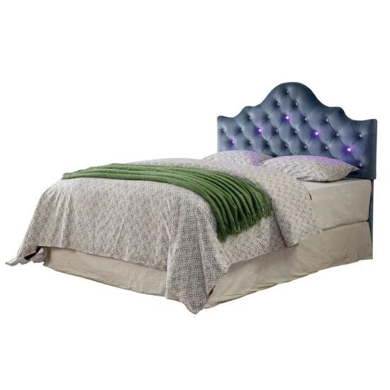 Brand new 💯 Furniture Of America Lina Contemporary Fabric Tufted Crown Headboard 🎉 - Image 2