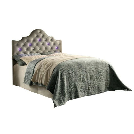 Brand new 💯 Furniture Of America Lina Contemporary Fabric Tufted Crown Headboard 🎉 - Image 8