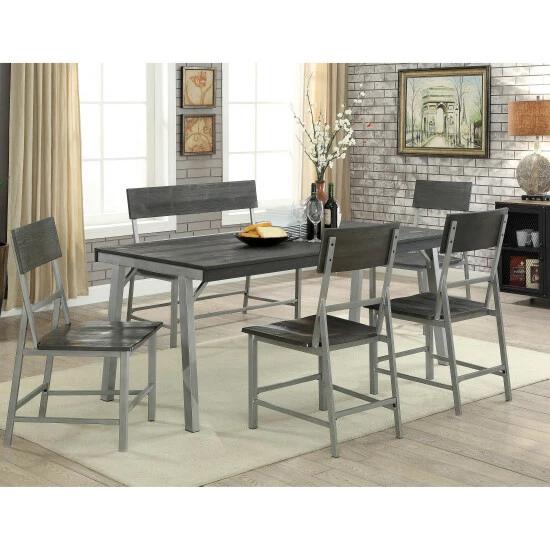 Deals ❤️ Furniture Of America Traw Industrial Black Metal Dining Bench ✔️ - Image 2