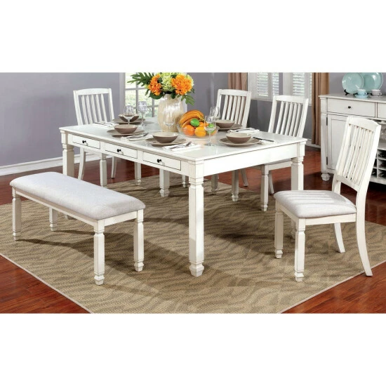 Wholesale π Furniture Of America Keer Country White Fabric Dining Chairs (Set Of 2) π - Image 2