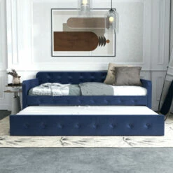 Wholesale ❤️ Menzelle Upholstered Twin Day Bed With Trundle By Furniture Of America Teal 👏