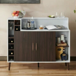 Brand new ⌛ Furniture Of America Sorm Contemporary 47-inch Wine Rack Buffet Wenge 🎁