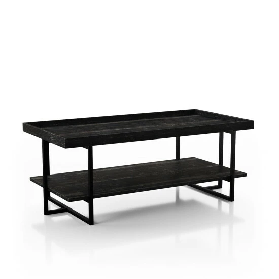 Hot Sale 🤩 Furniture Of America Alivia Rustic Black 47-inch 1-shelf Coffee Table ✔️ - Image 5