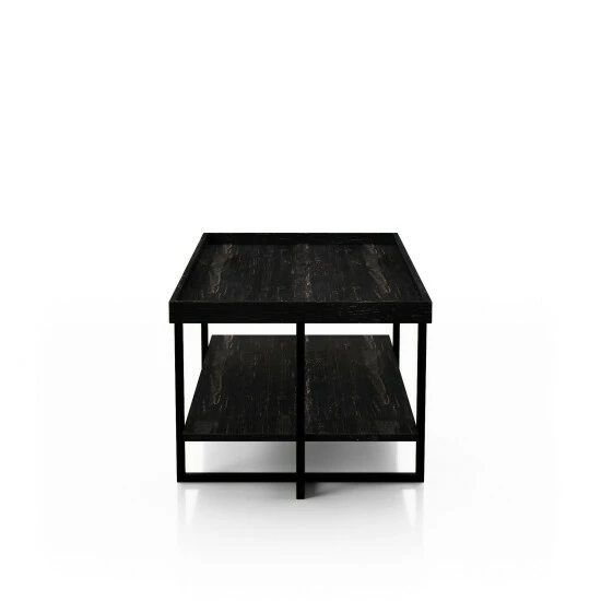 Hot Sale 🤩 Furniture Of America Alivia Rustic Black 47-inch 1-shelf Coffee Table ✔️ - Image 6