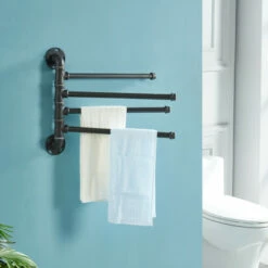 Budget 😍 Furniture Of America Brevin Industrial Sand Black Wall Mounted Towel Rack 👍