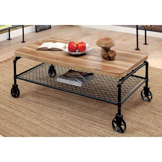 Outlet 🌟 Furniture Of America Galbus Urban Black 47-inch Metal Coffee Table ✔️