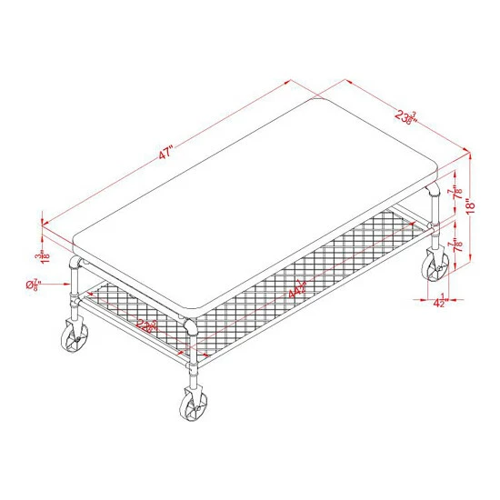 Outlet 🌟 Furniture Of America Galbus Urban Black 47-inch Metal Coffee Table ✔️ - Image 6