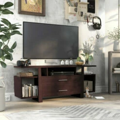 Best Pirce ⌛ Furniture Of America Bild 60-inch Multi-functional Storage TV Console Espresso ✨
