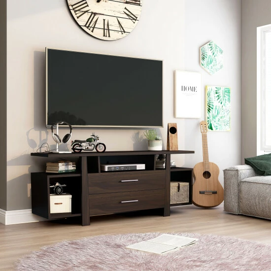 Best Pirce ⌛ Furniture Of America Bild 60-inch Multi-functional Storage TV Console Espresso ✨ - Image 3