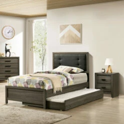 Best Pirce π₯ Furniture Of America Aury Rustic Grey Tufted 3-piece Bedroom Set π₯°