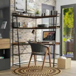 Brand new π Furniture Of America Easton Industrial 47-inch Computer Desk With USBs Brown π