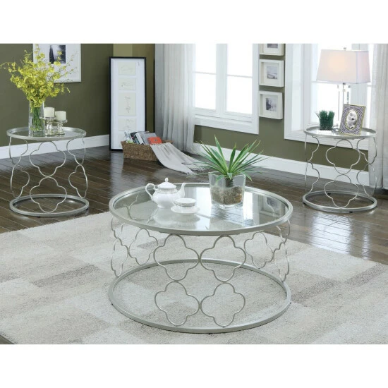 Hot Sale ❤️ Furniture Of America Jenn Contemporary Gold 22-inch Metal Round Side Table 🤩 - Image 2