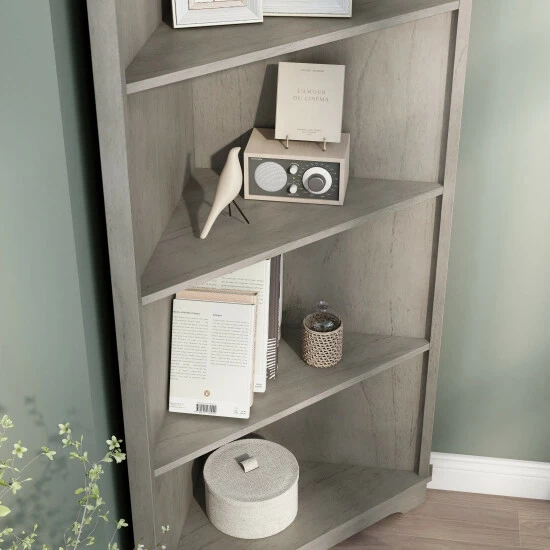 Budget 🎁 Furniture Of America Marbella Rustic 5-shelf Corner Bookcase Antique White 😀 - Image 5