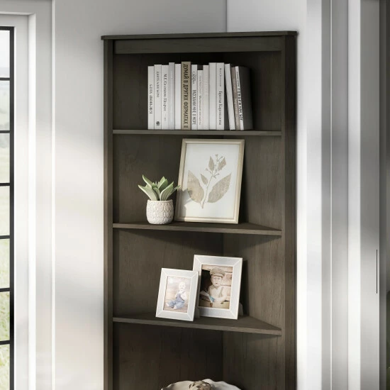 Budget 🎁 Furniture Of America Marbella Rustic 5-shelf Corner Bookcase Antique White 😀 - Image 7
