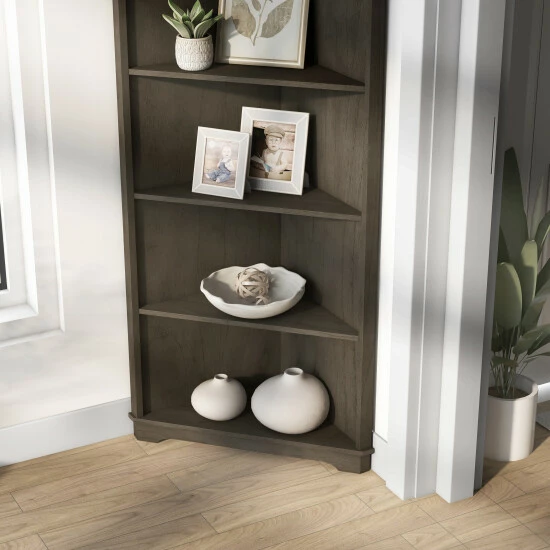 Budget 🎁 Furniture Of America Marbella Rustic 5-shelf Corner Bookcase Antique White 😀 - Image 8
