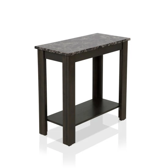 New 🔥 Furniture Of America Kari Farmhouse Walnut 12-inch 1-shelf Side Table White ✨ - Image 3