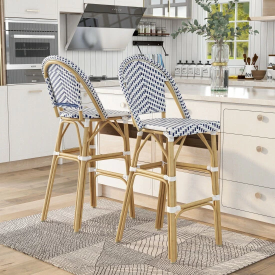 Budget 😍 Furniture Of America Ariel Natural Tone 30-inch Patio Bar Chairs (Set Of 2) Yellow & White ❤️ - Image 3
