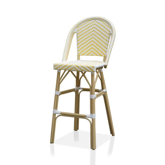 Budget 😍 Furniture Of America Ariel Natural Tone 30-inch Patio Bar Chairs (Set Of 2) Yellow & White ❤️ - Image 8