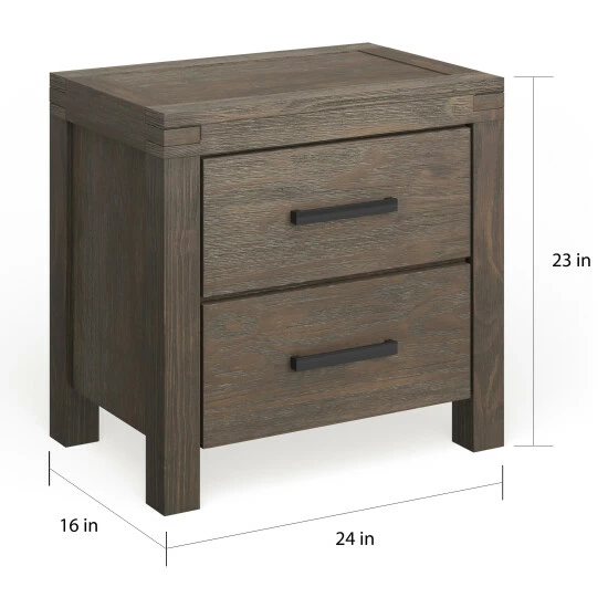 Wholesale π Furniture Of America Barrison Rustic Dark Grey 2-drawer Nightstand π₯° - Image 6