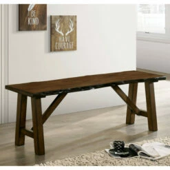 Promo π― Furniture Of America Leesie Rustic Walnut Bench With Wooden Seat β¨