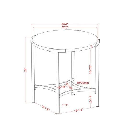 Buy ✔️ Brickelle Champagne & Faux Marble End Table By Furniture Of America 🎁 - Image 8