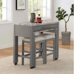 Best deal π Furniture Of America Delware Grey 39" Rectangle Counter Dining Table π