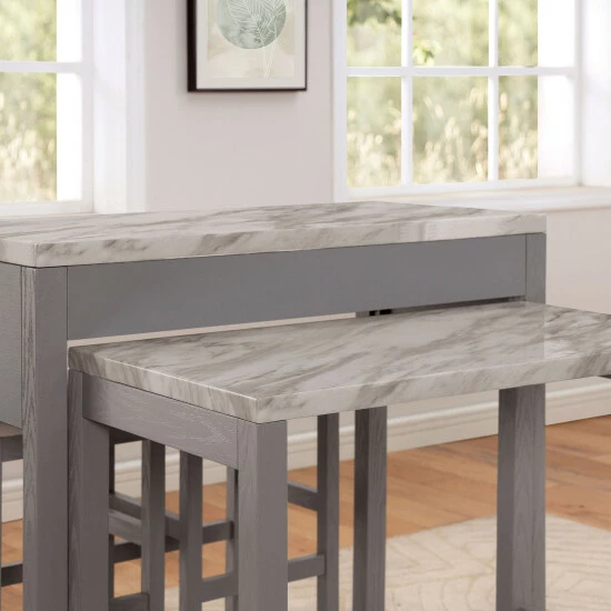 Best deal ๐ Furniture Of America Delware Grey 39" Rectangle Counter Dining Table ๐ - Image 3