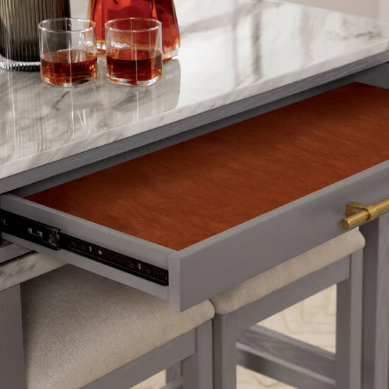 Best deal ๐ Furniture Of America Delware Grey 39" Rectangle Counter Dining Table ๐ - Image 4