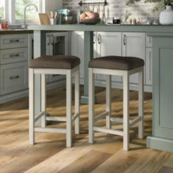 New π― Furniture Of America Milbain Farmhouse White Counter Stool (Set Of 2) π