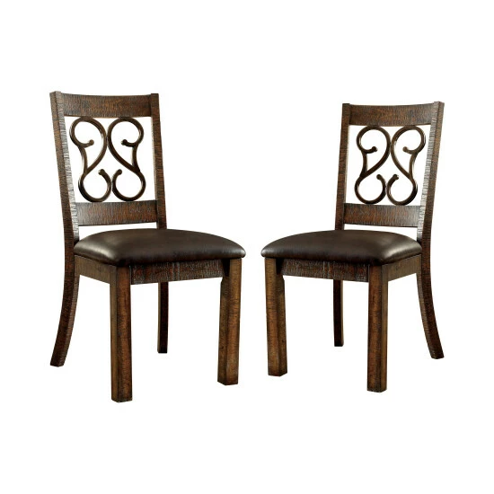 Outlet 𧨠Furniture Of America Tood Traditional Walnut Side Chairs (Set Of 2) π - Image 5