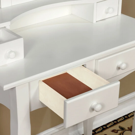 New 👏 Furniture Of America Worla Traditional Solid Wood 3-piece Vanity Set Pink ❤️ - Image 6