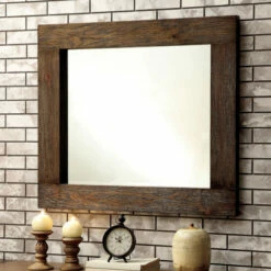 Cheapest 💯 Furniture Of America Wima Rustic Brown 42-inch Wall Mount Mirror 🤩