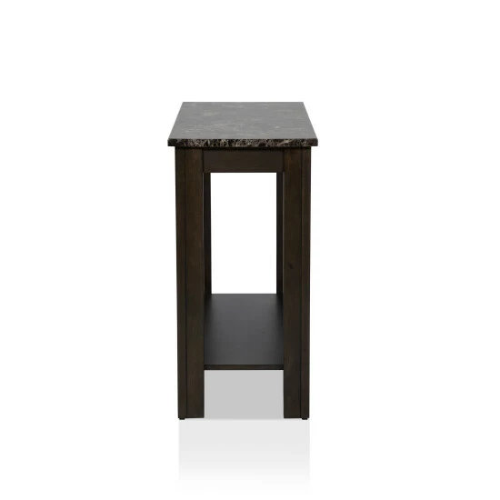 New 🔥 Furniture Of America Kari Farmhouse Walnut 12-inch 1-shelf Side Table White ✨ - Image 5