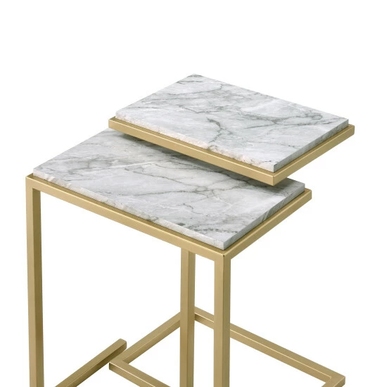 Flash Sale 👍 Furniture Of America Quana Contemporary 16-inch Faux Marble Nesting Tables White 🔥 - Image 4