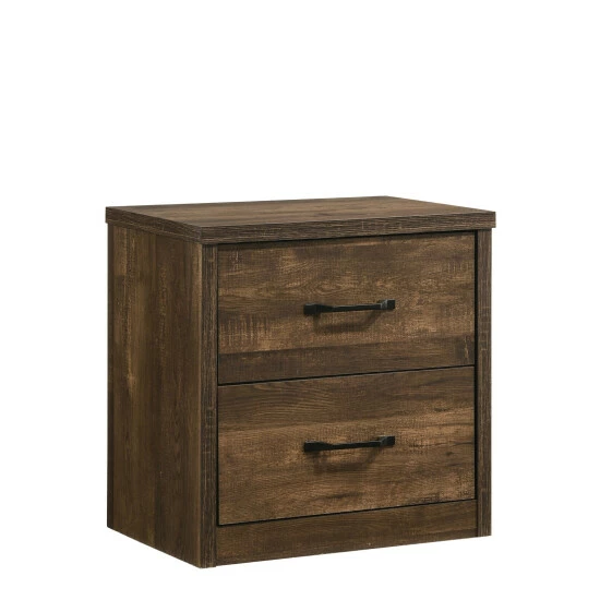 Best Sale 😀 Furniture Of America Greer Walnut 2-Drawer Nightstand With USB Ports 🔥 - Image 5