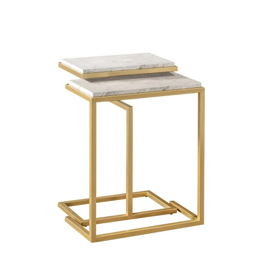 Flash Sale 👍 Furniture Of America Quana Contemporary 16-inch Faux Marble Nesting Tables White 🔥 - Image 7