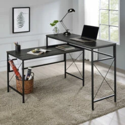 Promo ✨ Furniture Of America Arts Industrial Grey 50-inch L-shaped Computer Desk ❤️