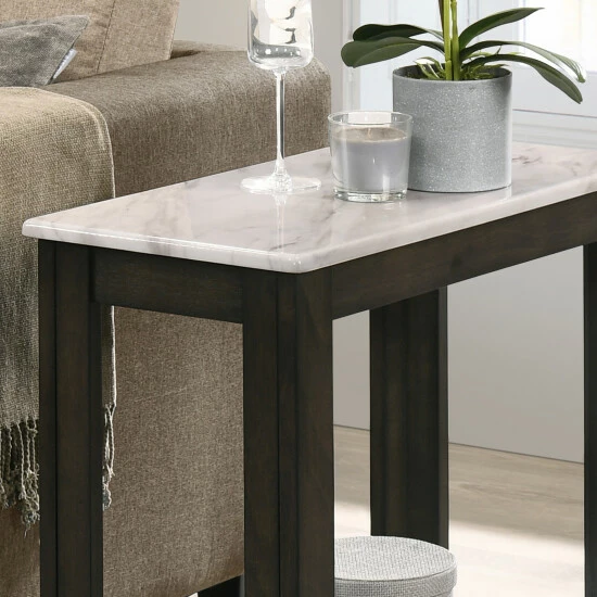 New 🔥 Furniture Of America Kari Farmhouse Walnut 12-inch 1-shelf Side Table White ✨ - Image 6