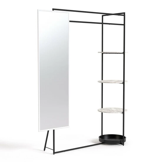 Deals 🤩 Furniture Of America Guetsy Contemporary Black 🧥 Coat Stand With Mirror 👏 - Image 4