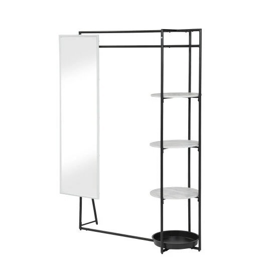 Deals 🤩 Furniture Of America Guetsy Contemporary Black 🧥 Coat Stand With Mirror 👏 - Image 7