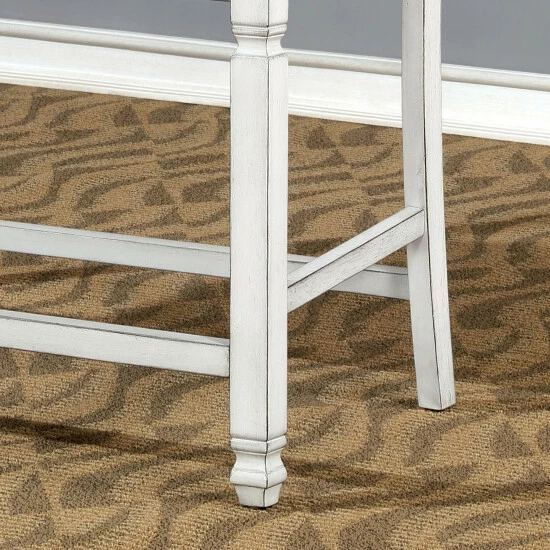 Best Sale โจ Furniture Of America Keer Country White Fabric Counter Dining Bench ๐ - Image 3