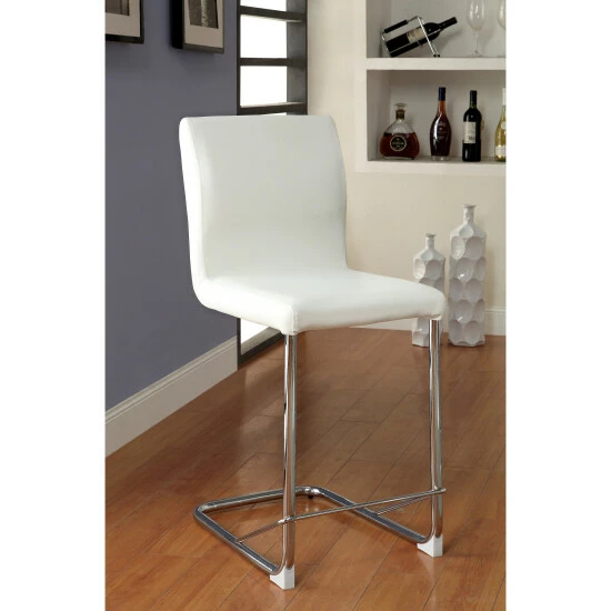 Promo 🤩 Furniture Of America Raji Contemporary Faux Leather Pub Chairs (Set Of 2) White 😍