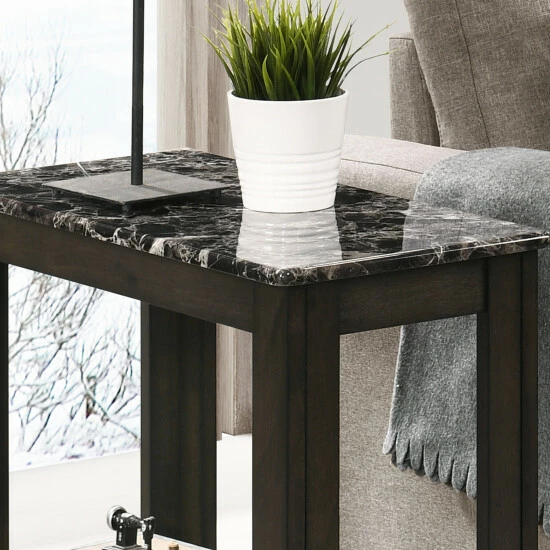 New 🔥 Furniture Of America Kari Farmhouse Walnut 12-inch 1-shelf Side Table White ✨ - Image 7