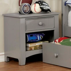 Best reviews of 🧨 Furniture Of America Deer Traditional Grey 1-drawer Youth Nightstand 🥰