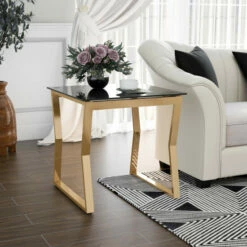 Discount ⌛ Furniture Of America Kiloran Contemporary Glass Top 24-inch Side Table Chrome 👍